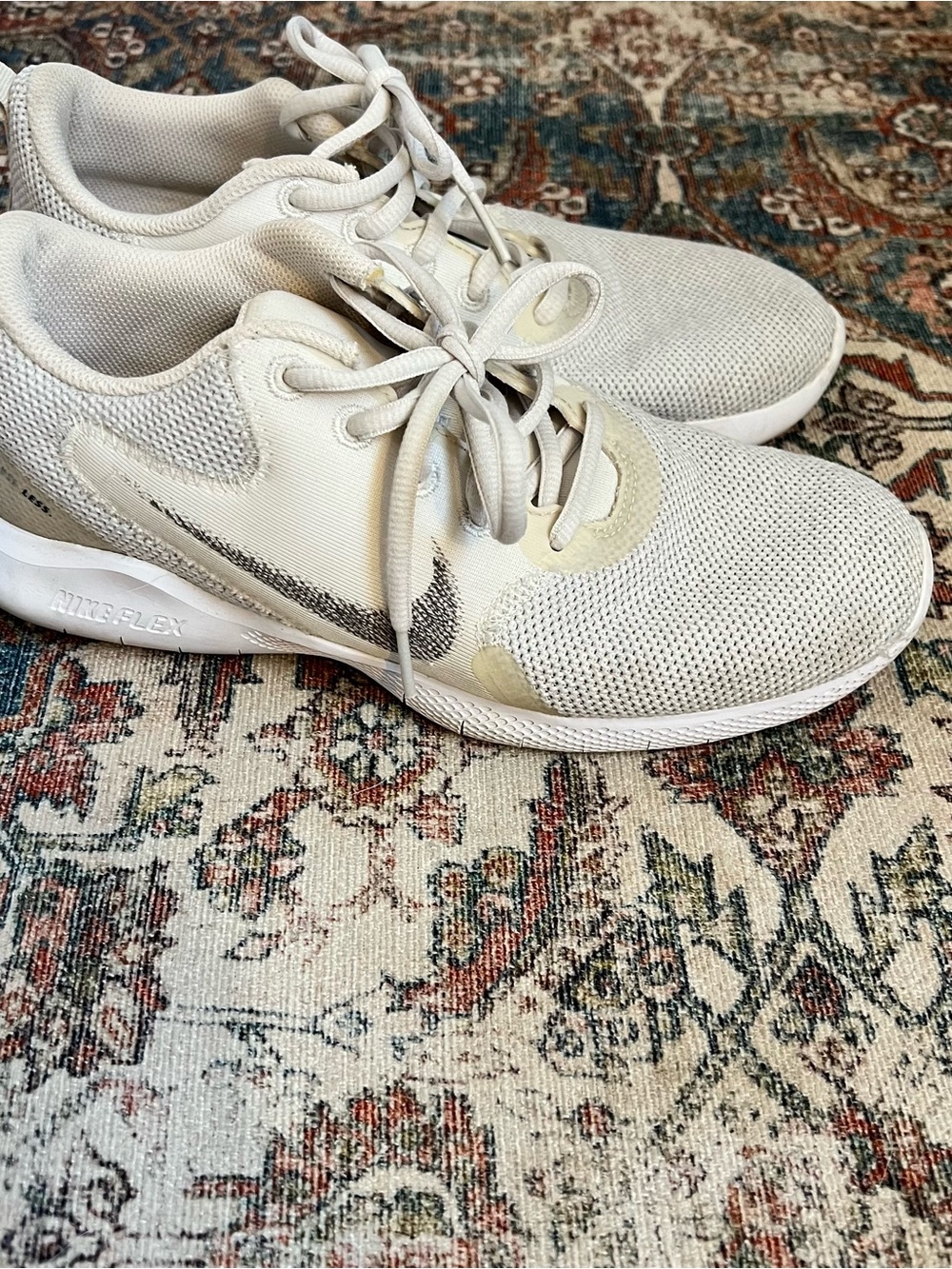 Nike Women’s Cream/Light Gray Mesh Training Sneakers
